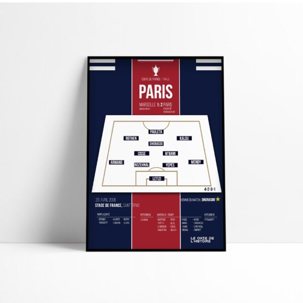 Poster Paris PSG Coupe de France 2005-2006 affiche foot paris